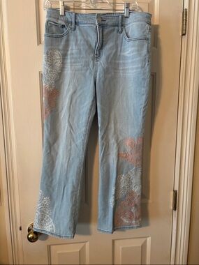 Light Blue Embroidered Women’s kick flare  Jeans